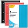 Enday Graph Paper Notebook 85 x 11 with Plastic Cover 3 Pack Blue Red and Black Grid Notebook Graph paper spiral notebook 4 Squares per inch Grid paper notebook White Paper Quad Ruled Spiral