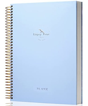 FLYING EAGLE Blank Paper Spiral notebook Journal 85 x 11 Blank Large Spiral Notebook 210 Pages Hardcover Spiral Notebook Sketchbook Sketch Book for drawing for Men WomenBlue