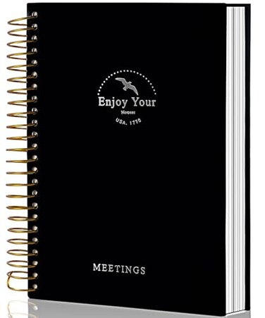 FLYING EAGLE FLYING EGALE Meeting Notebook85x11 Professional Notebooks for Work 240 Pages A4 Size Project Planner Spiral Meeting Agenda Organizer for Women Men Large journal for Note Taking Black