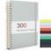 Forvencer Lined Spiral Journal Notebook with 300 Numbered Pages B5 College Ruled Thick Journals for Writing with 100GSM Paper Hardcover Notebooks with Contents for Work School Women Men Grey