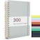 Forvencer Lined Spiral Journal Notebook with 300 Numbered Pages B5 College Ruled Thick Journals for Writing with 100GSM Paper Hardcover Notebooks with Contents for Work School Women Men Grey
