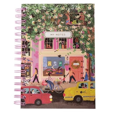 Graphique Hardbound Spiral Journal 160 Ruled Pages Hard Cover Notebook Diary Lists Record Month and Date Premium Paper Joyful Landscapes 6 x 8