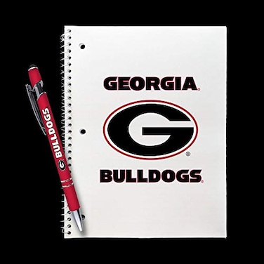 Greeting Pen Georgia Bulldogs Gift Set Spiral Notebook and Comfort Feel Metal Pen 2304