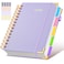 dilitego Hardcover Spiral Notebook journal with Removable Dividers Tabs 300 Pages Leather 5 Subject Notebook College Ruled 100GMS A5 Notebooks for Work School Note takingLined Journal for WomenA5 Purp