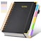 dilitego Hardcover Spiral Notebook journal with Removable Dividers Tabs 300 Pages Leather 5 Subject Notebook College Ruled 100GMS A5 Notebooks for Work School Note takingLined Journal for WomenA5Black