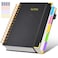 dilitego Hardcover Spiral Notebook journal with Removable Dividers Tabs 300 Pages Leather 5 Subject Notebook College Ruled 100GMS A5 Notebooks for Work School Note takingLined Journal for WomenA5Black