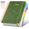dilitego Hardcover Spiral Notebook journal with Removable Dividers Tabs 300 Pages Leather 5 Subject Notebook College Ruled 100GMS A5 Notebooks for Work School Note takingLined Journal for WomenA5Green