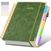 dilitego Hardcover Spiral Notebook journal with Removable Dividers Tabs 300 Pages Leather 5 Subject Notebook College Ruled 100GMS A5 Notebooks for Work School Note takingLined Journal for WomenA5Green