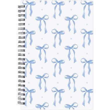 INCOK Blue Bow Notebook Coquettte School Supplies Bow Journal Cute Note Book Preppy Back to School Stuff Study Supplies Stationery for Students Girly Teen 55x83 Inches