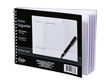 SZXL iQ Notes Organizer Tablet Spiral Bound 80 Sheets 6 x 85 Inches Multi