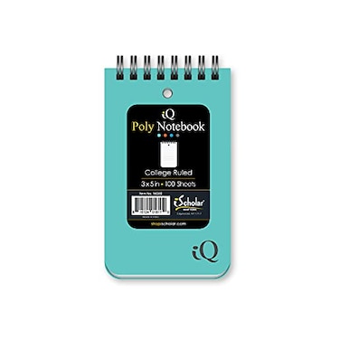 iScholar Double Wire Poly Memo Book 3 x 5 Top Open Color will Vary 94350