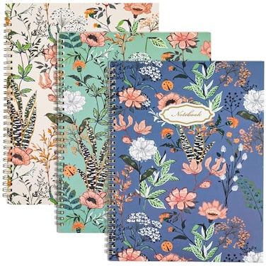 LABUK 3 Pack Spiral Notebook Journal for Women College Ruled Notebook 120 Pages A4 Aesthetic Journaling Notebooks for Work School Office Home 85 x 11 Inches Notebooks for Valentine Gifts