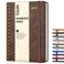 PAPEJOON Lined Spiral Journal Notebook A5 Hardcover Spiral Journals for Women Men 150 Numbered Pages Spiral Bound Notebook 100 GSM College Ruled Notebooks for Writing Note Taking 575 x 838 Dark Brown