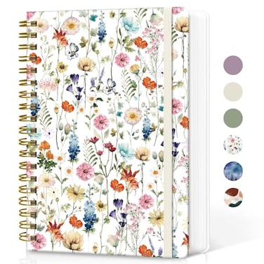Taja Lined Spiral Notebook Journal for Work 300 Pages Thick B5 71x10 College Ruled Journal for Women Writing Hardcover Notebook for Note Taking Perfect for Office Home School Supplies Floral