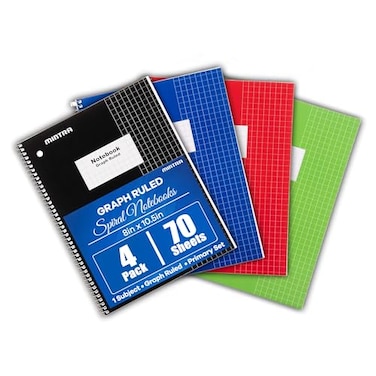Mintra Office Spiral Notebooks Wirebound Journals for School Work Business Aesthetic Stationery Writing Pads Teacher Student Supplies 4 Solid Color Graph