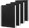 Ouzoustate Lined Spiral Notebook B5 Black Journal 748 X 10184 Pack 7mm College Ruled Hardcover Notebooks 160 Pages 100GSM Thick Paper for Note Taking School Office Supplies