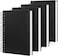 Ouzoustate Lined Spiral Notebook B5 Black Journal 748 X 10184 Pack 7mm College Ruled Hardcover Notebooks 160 Pages 100GSM Thick Paper for Note Taking School Office Supplies