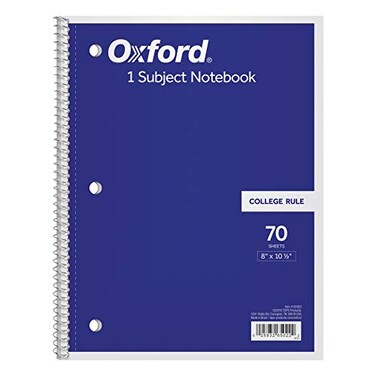 Oxford 1Subject Notebook 8 x 1012 College Rule 70 Sheets 65022