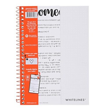 ROARING SPRING Whitelines Spiral Bound Journal Dot Ruled 70 Sheets 825 x 575 FREE App to Digitally Download Your Notes