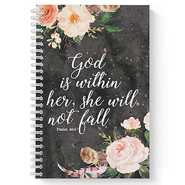Gotcha Covered Softcover She Will Not Fall 55 x 85 Religious Spiral NotebookJournal 120 College Ruled Pages Durable Gloss Laminated Cover White Wireo Spiral Made in the USA