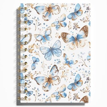 WFSM Butterfly Notebook Butterfly Journal Blue Butterfly Notepad Preppy Notebook Butterfly Journal for Women 55x83 Inches
