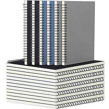 Epakh 18 Packs Spiral Notebook Journals A5 Notebook 50 Sheets Thick Paper and Kraft Hardcover Ruled for Office Supplies 55 x 83 Inch Black Grey Dark Blue