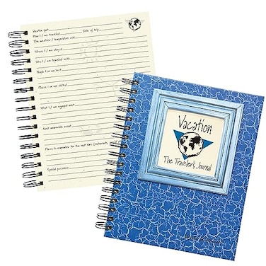 Write it Down series by Journals Unlimited Guided Journal Vacation The Travelers Journal Fullsize 75x 9 Blue Hard Cover Made in USA