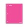STAPLES Durable Poly Cover 1Subject Notebook 85 x 11 College Ruled Pink