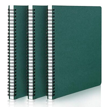 EUSOAR Students Ruled Spiral Notebook A5 3packs 55X83 120 Pages Lined Writing Journal Memo Notepad Sketchbook Students College Office Subject Diary Ruled Spiral Book Journal Green Cover