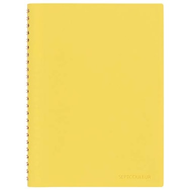 Maruman Septcouleur Grid Notebook A5 583 x 827 100 Sheets 200 Pages 3mm Graph Paper Journal Durable Rose Gold Wirebound Spiral Water Resistant Cover Yellow Made in Japan