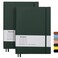 Wiisdatek B5 College Ruled Notebooks 2 Pack B5 Large Journal Notebooks with 376 Numbered Pages100gsm Thick Lined PaperSoft PU Leather Cover76 X 10 inchGREEN