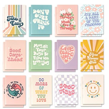THiNKABLE Mini Notebooks Set of 24 Student Pocket Journals Bulk Pack Small Notebooks for Classroom Rewards Back to School Supplies Pastel Inspirational Notebooks Compact Journal sets