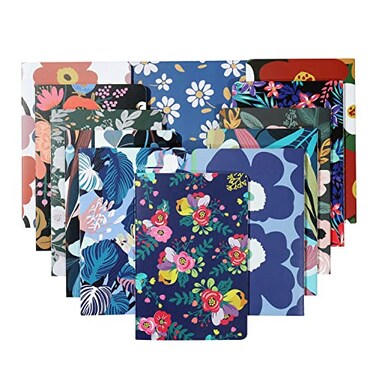 XYark 12 Pack Flower Design Dot Grid Notebook Journals Bulk for Traveler Student and Office Composition Subject Sketchbook Notebooks with Dotted Grid Paper 80GSM 30 Sheets55x 83 inch A5 Size