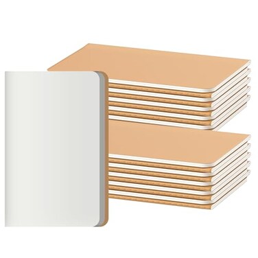 XYark 20 Pack Blank Small Pocket Notebook Journals Bulk with Thick Unlined Paper 60 Pages 55x35 inch A6 Size Easy to Carry Kraft Cover Diary Writing Sketchbook Subject Notebooks Planner