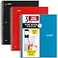 Five Star Spiral Notebook Study App 3 Pack 3 Subject Wide Ruled Paper 8 x 1012 Tidewater Blue Fire Red Black 930081