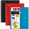 Five Star Spiral Notebook Study App 3 Pack 3 Subject Wide Ruled Paper 8 x 1012 Tidewater Blue Fire Red Black 930081