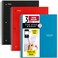 Five Star Spiral Notebook Study App 3 Pack 3 Subject Wide Ruled Paper 8 x 1012 Tidewater Blue Fire Red Black 930081