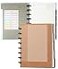 Yoment Discbound Notebook Customizable Spiral Journal Refillable 5 Subject Notebook with Removable Pages 120 Wide Ruled Disc Planner with 6 Binder Dividers 16 Tabs for Work Meeting School