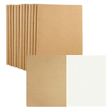 zmybcpack 12 Pack 85x11 inch Large Graph Paper Notebook Journals Bulk Square Grid Paper Notebook for Travelers College Students Office Subject Notebooks 60 Square Grid Pages30 Sheets