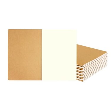 zmybcpack 12 Pack Kraft Notebooks Journal Bulk Blank Sketch Notebooks for Travelers Students Office Composition Notebook Subject Notebooks A5 Size 826x55 64 Blank Pages32 Sheets