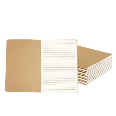 zmybcpack 12 Pack Journal Notebook Kraft Brown Cover Lined Notebooks for Travelers Students Office Memo Diary Subject Notebooks Planner A5 Size 826x55 60 Lined Pages30 Sheets
