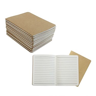 zmybcpack 24 Pack Kraft Paper Lined Notebooks A6 Size39 x 55 Mini Pocket Notebook Journals for Travelers Students Office Memo Diary Subject Notebooks 64 Lined Pages32 Sheets