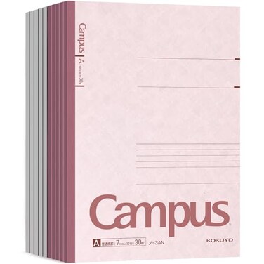KOKUYO Campus Composition Notebook 7 x 10 inch Lined Notebooks with 30 Sheets 7mm Ruled Paper 10 Pack B5 Pink Notebook for School and Work School Supplies Comp Book for Journal Diary