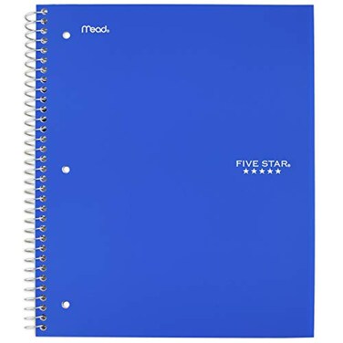 Five Star Wirebound Notebook 1Subject 100Count Wide Rule Royal Blue 72023