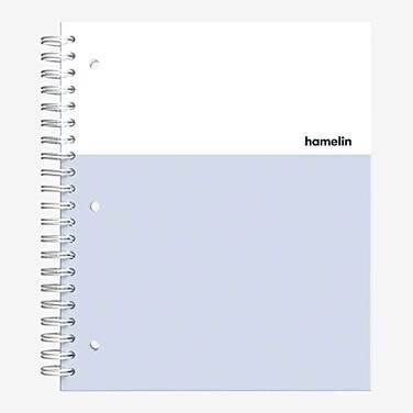 Hamelin College Ruled NotebookJournal 85inx11in Spiral bound Hardcover 1 Subject Notebook 75shts150 Pages ICE White