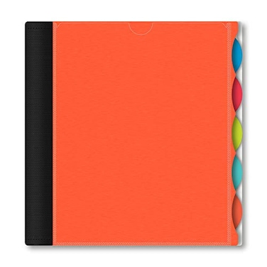 iScholar IQ 5Subject Poly Cover Wirebound Notebook College Ruled 11 x 85 Inch Sheet Size 200 Sheets Orange 59906OR