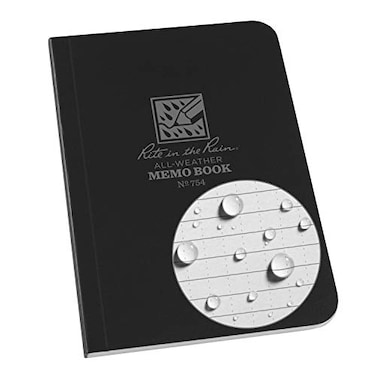 Rite in JL Darling The Rain Weatherproof Soft Cover Pocket Notebook 35 x 5 Black Cover Universal Pattern No 754 5 x 35 x 025