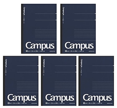 KOKUYO Campus PreDotted Notebook A5dotted 6 mm Rule 30 Lines X 50 Sheets 100 Pages Pack of 5 Dark Blue
