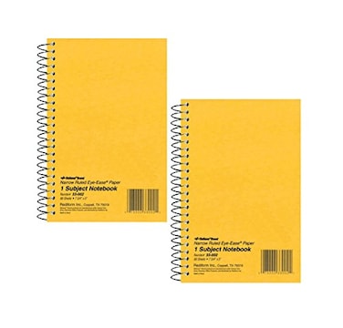 Maven Gifts National Brand Brown Board Cover 1Subject Notebook 2Pack Narrow Ruled Green Paper