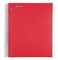 Mintra Office Durable Spiral Notebooks 5 Subject Red College Ruled 1pk